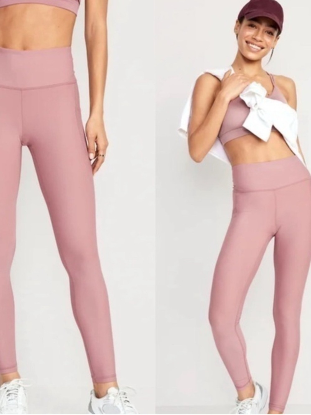 High-Waist Mauve Old Navy Active Leggings